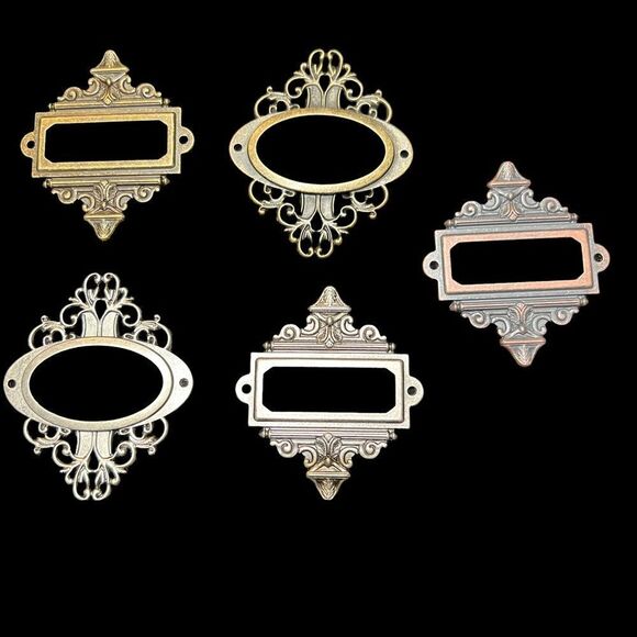Victorian Style 5 Ornate Metal Frames Antique Finish Brass Copper & Silver - Picture 1 of 2